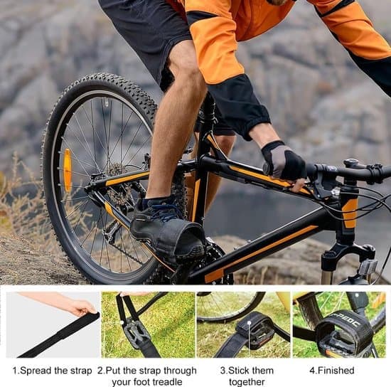 Pedalstropper - Cykelstropper - Pedalstropper til motionscykler - Cykelpedalstropper, til skridsikre cykelpedaler - Sorte cykelpedalstropper