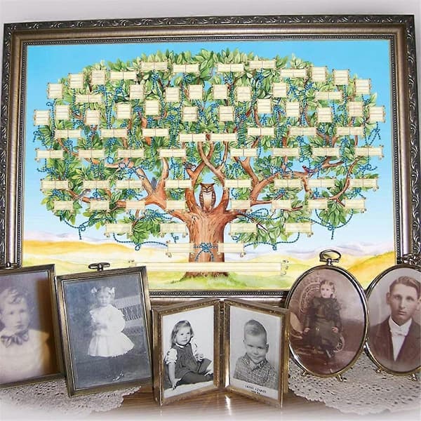 Slektstrekart til å fylle ut - Tomt slektstre 6 generasjoner fyllbart slektskart Genealogi
