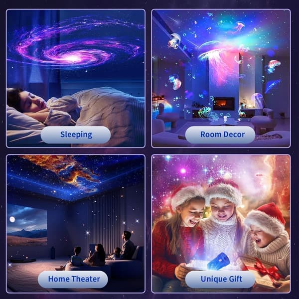 2026 Upgraded Star Projector, Planetarium Galaxy Projector for Bedroom Ceiling, Starry Sky Night Light 360 Rotating Nebula with Adjustable Knob and Ti