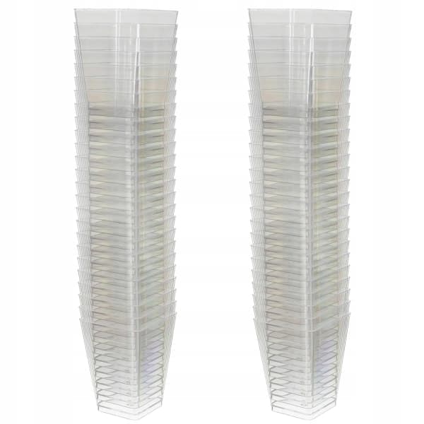 Firkantede plastglass - 120 ml - 50 stk. transparente