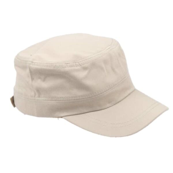 Beige militær armycap - flat armycap beige beige one size