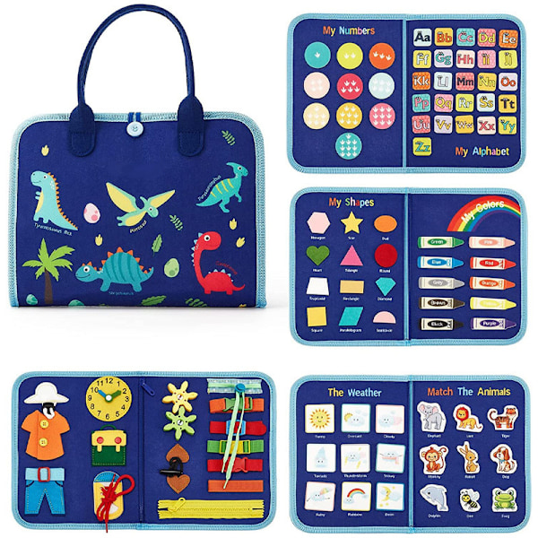 Montessori Busy Board Tidig Utveckling Utbildning Busy Book för barn i åldrarna 1-4 Sensorisk tavla för att lära sig siffror, bokstäver och