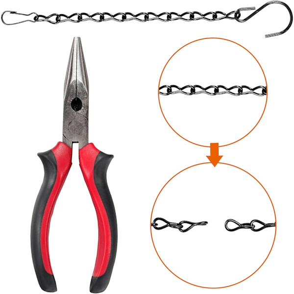 Hängande korgkedjor, 2-pack hängande kedjor, metallväxthållare, blomkrukkekedjor för blomkorgar, planteringskärl, fågelmatare, fågelburar,
