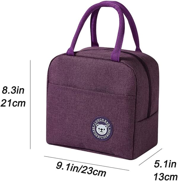 Ny bærbar isolert matboks/kjølebag (lilla) 23*21*13cm purple