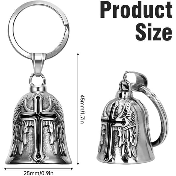 Happy Motorcycle Bell, Chrome Plated Motorcycle Bell Hook, for Motorcycle Accessories or Keychains