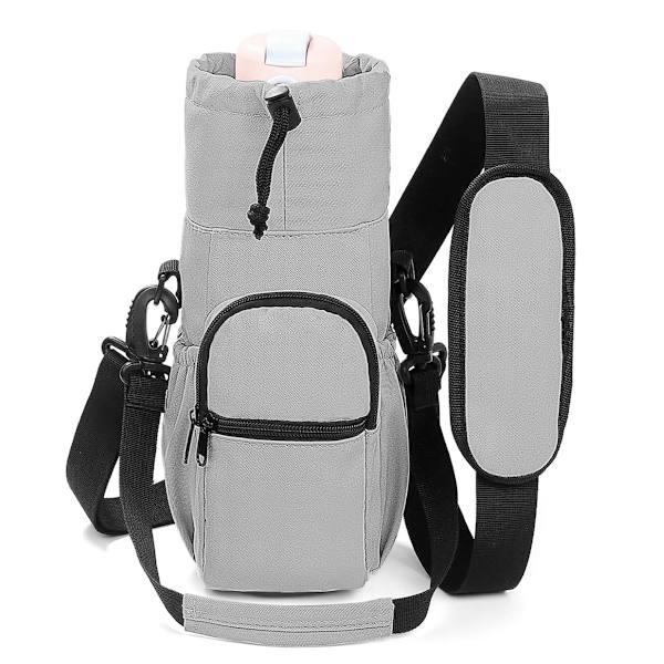 Vattenflaska Sling Bag Case, Isolerad Crossbody Vattenflaska Väska Hållare Ärm för Promenader med Rem och Fack