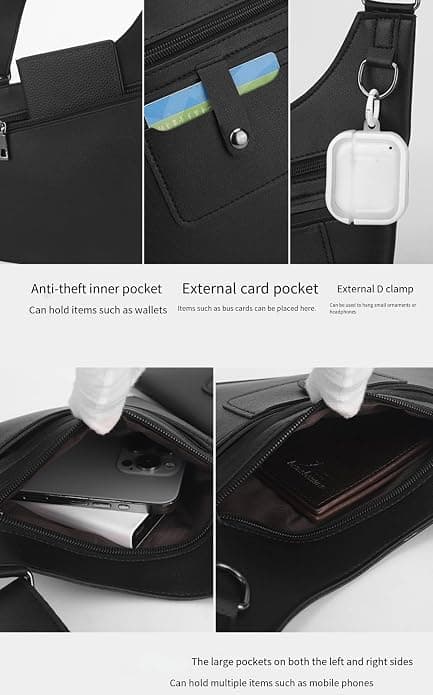 Anti-Theft Underarm Crossbody Bag - Ultra-Thin Adjustable Hidden Strap Wallet, Lightweight with Multi-Layer Storage