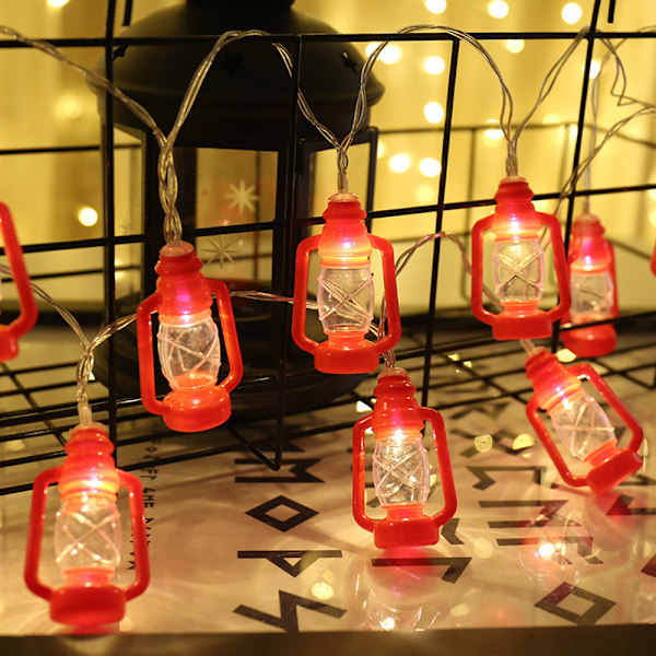 5ft Kerosene Lamp med 10 Mini Retro Kerosene Lamps, String Lights för Ramadan Sovrum Bröllopsfest
