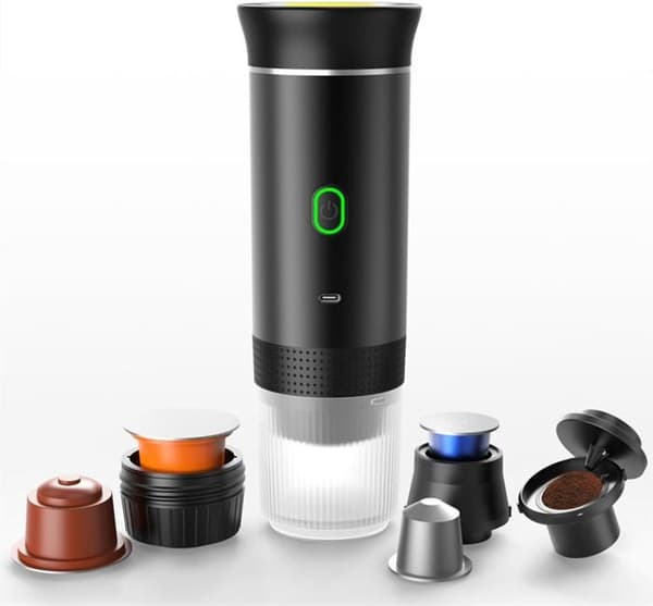 Portable Coffee Maker - Small Electric Coffee Maker with Heating Capsule - Espresso Machine - Black - One Piece