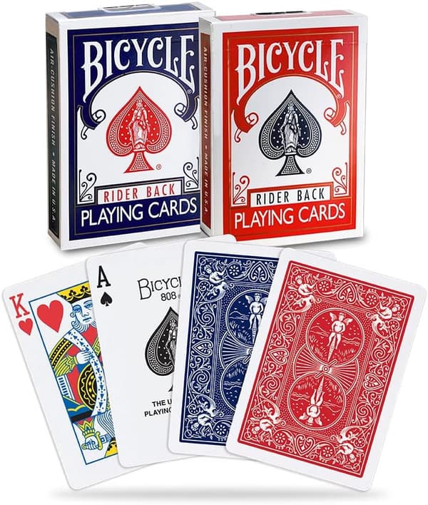 Bicycle Rider Back Spelkort, Standard Index, Pokerkort, Premium Spelkort, Röd & Blå, 2-pack