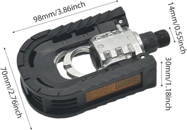 Sammenklappelige cykelpedaler til elcykler med reflekterende striber, brede flade pedaler, aluminiumspedaler til bycykling
