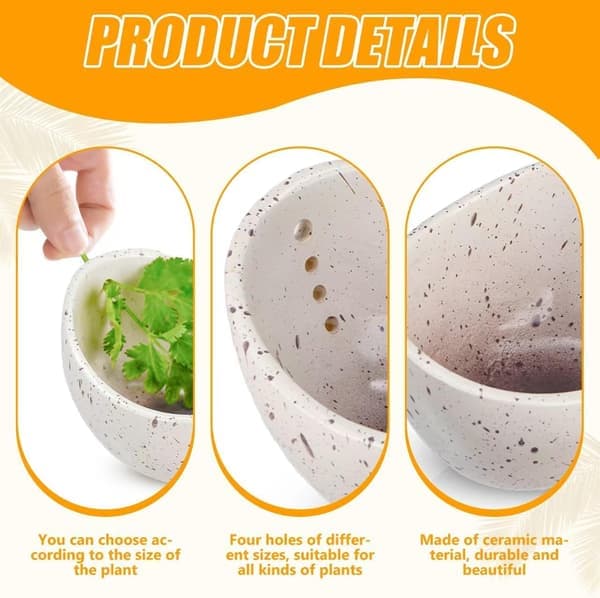 New 2026 Handmade Ceramic Herb Stripping Bowl - Herb Stripper Bowl, Efficient Herb Stripping Cup (for Salads and Cooking), Ceramic Kitchen Utensil