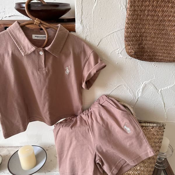 Barnens sommaroutfit - 2-delat set - Brun 90