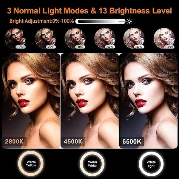 11,5' Ring Light med stort stativ, professionelt ring light med 40 RGB-tilstande og 13 niveauer til Youtube/Makeup
