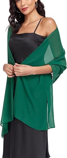Sjaler og omslag Blødt chiffon tørklæde til aftenkjoler Bryllupsstola green