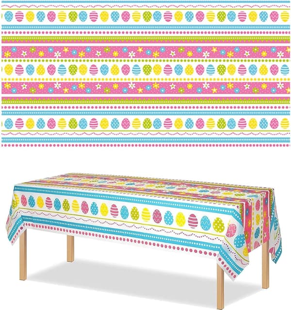 Easter Tablecloth, 1 pc Easter Tablecloths, Waterproof Reusable Easter Decoration (137 * 274 cm)