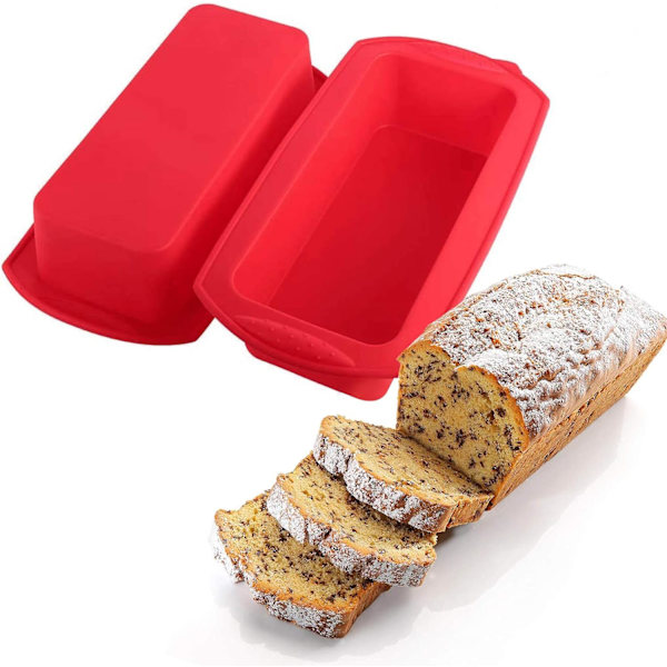Silikonbrödbakningsform och limpform - set med 2 - non-stick silikonbakningsform för kakor och bröd - 27 * 13 * 6,5 cm