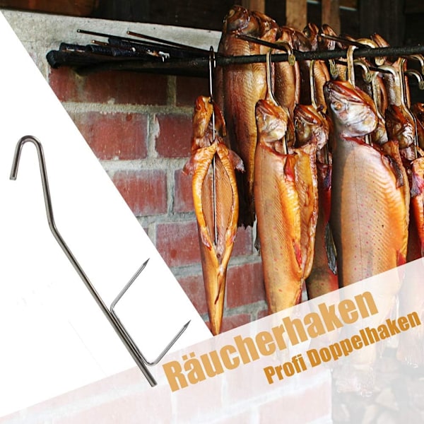 10 st rökta krokar – Rökta fisk krokar för grillrökare