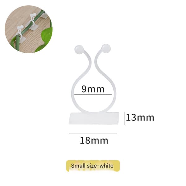 50-pakning Växtklämmor Selvklebende Växtklättervägg Hvit White small