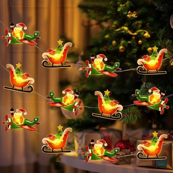 Christmas Lighting, Interior Decorations, 5 Meter 50 LED Santa's Sleigh Christmas String Lights
