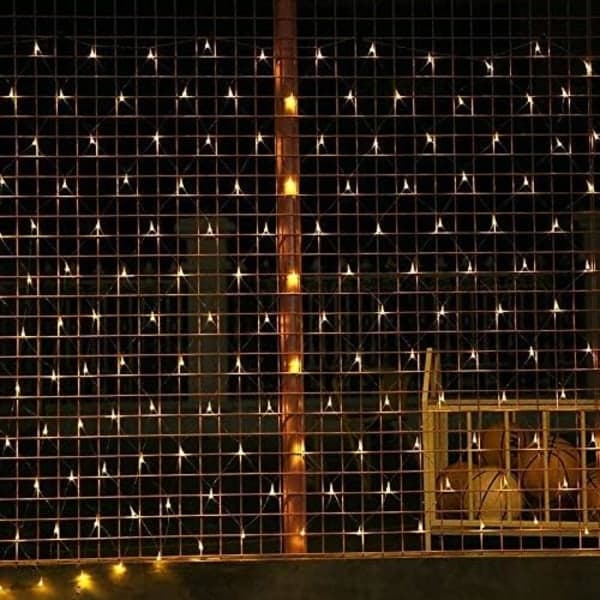 LED Lyskæde 3x3m 320 LED Netlys 8 Tilstande Gardinlys med Stik til Bryllupsfest