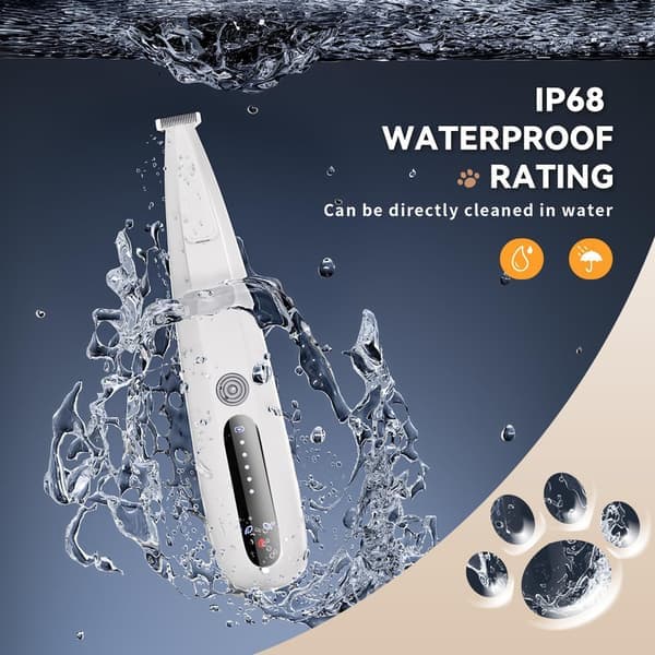 Cordless Fur Trimmer / Paw Trimmer with LED Light, Two Speed Settings, Low Noise, Waterproof, Dog Trimmer