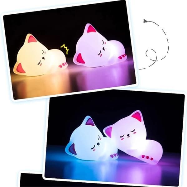 LED-unikeko-silikonipäärynä - 7 väriä himmennettävä - USB-lataus - Lasten sänkyyn