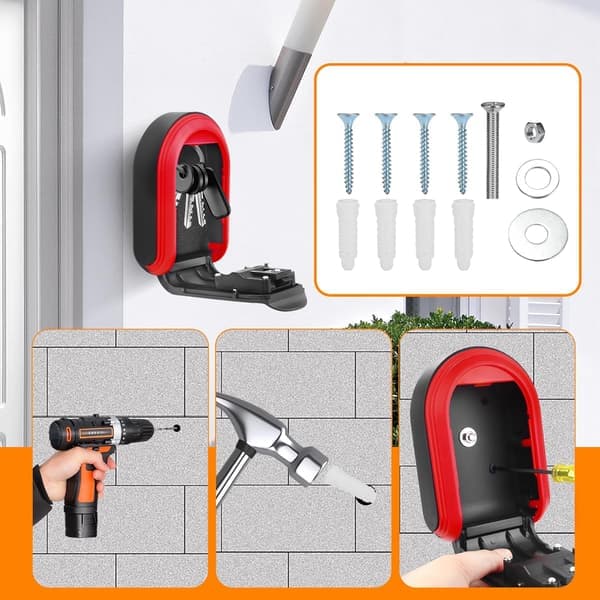 Key Cabinet - Key Safe - Small Key Cabinet - Small Safe with Combination Lock - Small Outdoor Key Safe with Code - Red