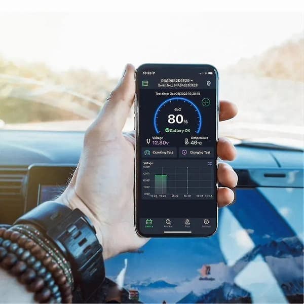 2024 Trådløs Bluetooth 12v Batterimonitor Bm6 Med Bilbatteri Helsekontroll App Overvåking Batteritester