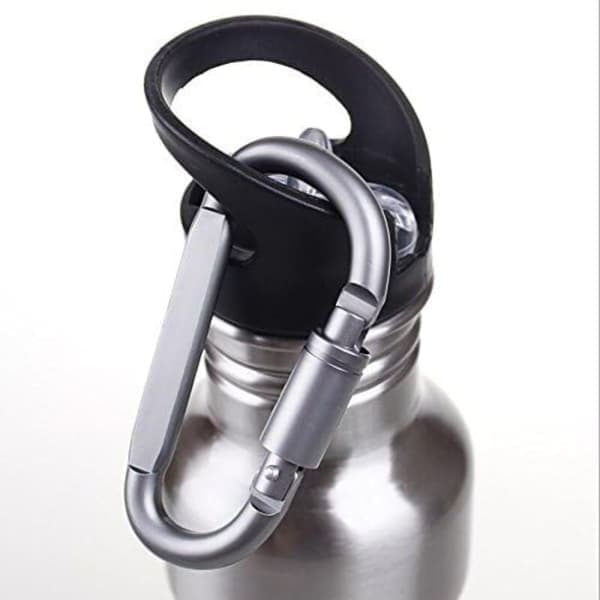 D-ring nyckelring låskarbin i aluminium, multifunktionell krok, starkt låsspänne, 12-pack