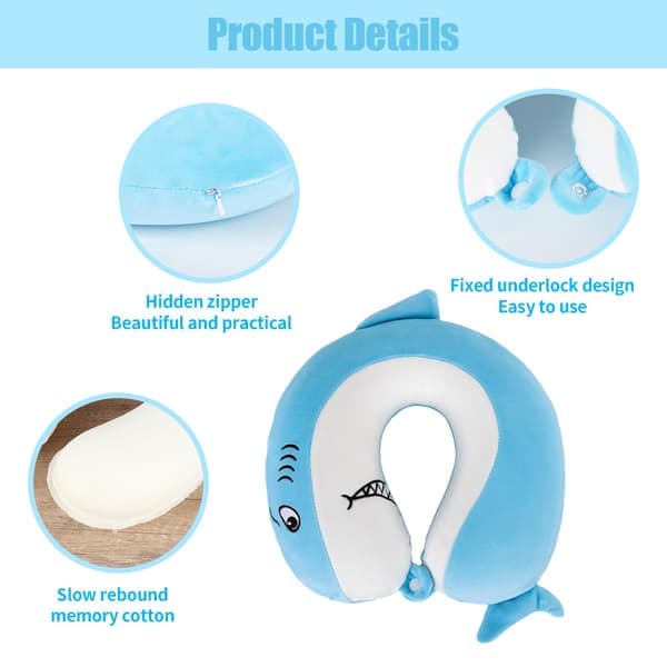 Resekudde Tecknad Djur Nackstödskudde 30x30cm Memory Foam Nackkudde U-formad Elasticitet Resekudde (C) 3 3
