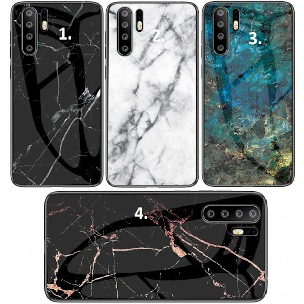 Huawei P30 Pro Marmorskal 9H Härdat Glas Baksida Glassback V2 Green Emerald Green Green Emerald Green