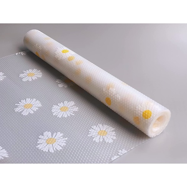 Klara kylskåpsfoder med Daisy Print, tvättbar kylmatta
