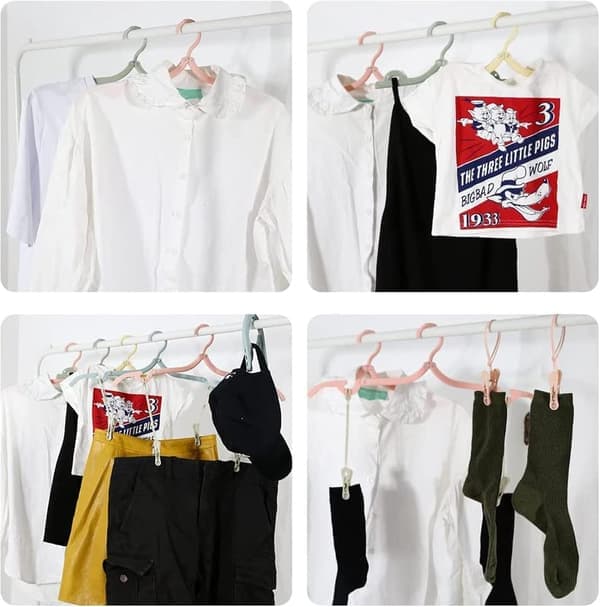 12-pack Foldable Clothes Hangers, Space-Saving and Non-Slip, Portable Multifunctional, Home, Hotel, Travel, Camping
