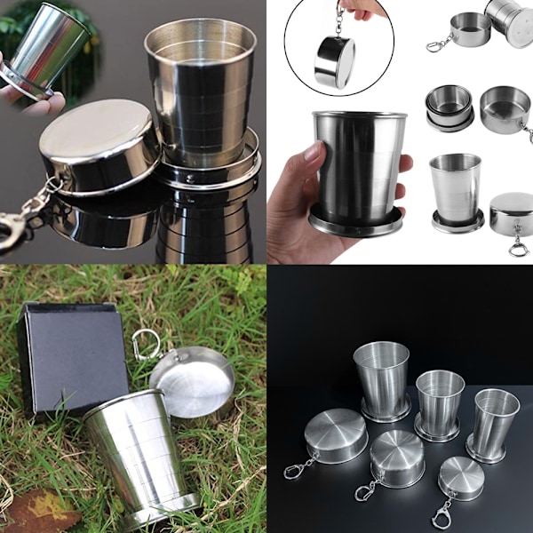 Camping Mug Camping Fällbar Mugg Bärbar Utomhus Resa Demonterbar Hopvikbar Mugg