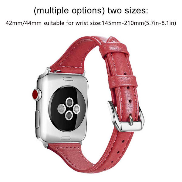 Läderklockarmband, Kompatibelt med Apple Watch, Kornläderband Slim & Thin Ersättningsarmband för iWatch Series 5 4 3 2 1 38-40mm Svart