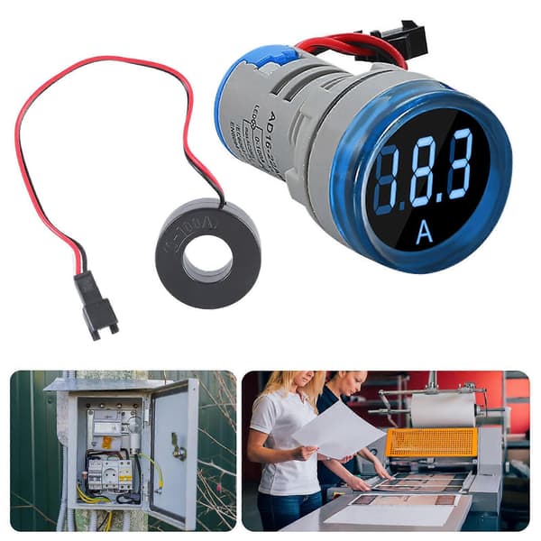 100A strömmätare 0-100A strömmonitor digital större LED-display voltmeter lämplig för signalljuspanel grön Green