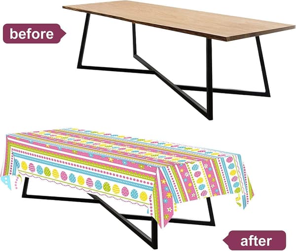 Easter Tablecloth, 1 pc Easter Tablecloths, Waterproof Reusable Easter Decoration (137 * 274 cm)