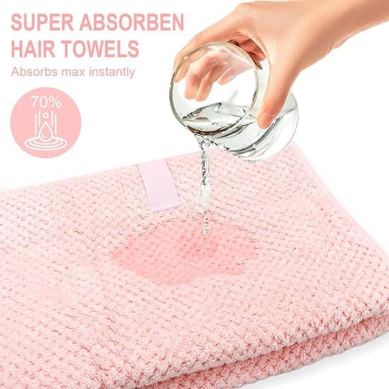 Hårhåndklæde - Mikrofiberhåndklæde til hår - Hårhåndklæder - Hurtigtørrende - Hurtigtørrende - 1 stk Hårhåndklæde - 60x100CM - Mikrofiberhårhåndklæde - Rosa