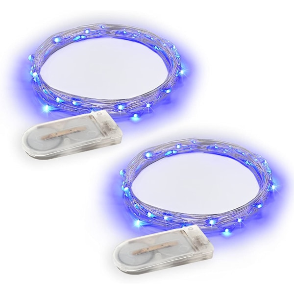2-pack 6,5ft 20 LED-lampor, ljusslinga batteridriven för uteplats, sovrum, semesterdekoration, etc.