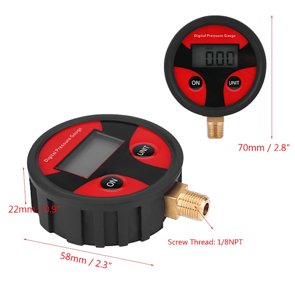 0-200PSI LCD Digital Däck Däcklufttrycksmätare Mätare för Bil Lastbil Motorcykel