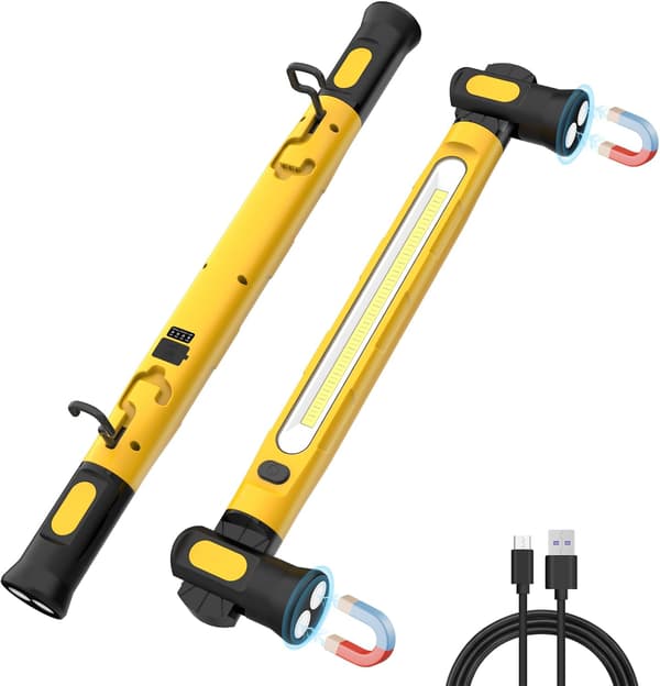 Work Lamp - Inspection Lamp with Magnet - Rechargeable Work Lamp - Rechargeable Magnetic LED Work Lamp - Multifunctional Outdoor Work Lamp