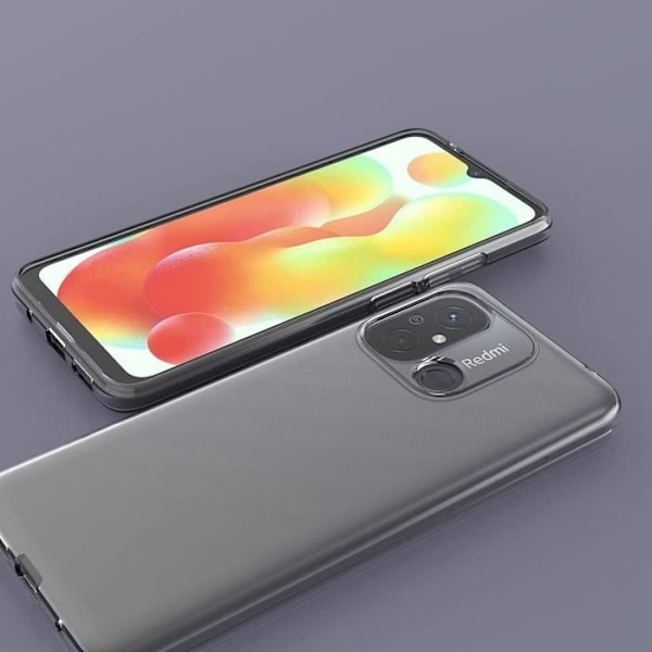 Fodral till Xiaomi Redmi 12C - 11A med 2 härdade glasögon - Transparent mjukt stötsäkert silikonfodral