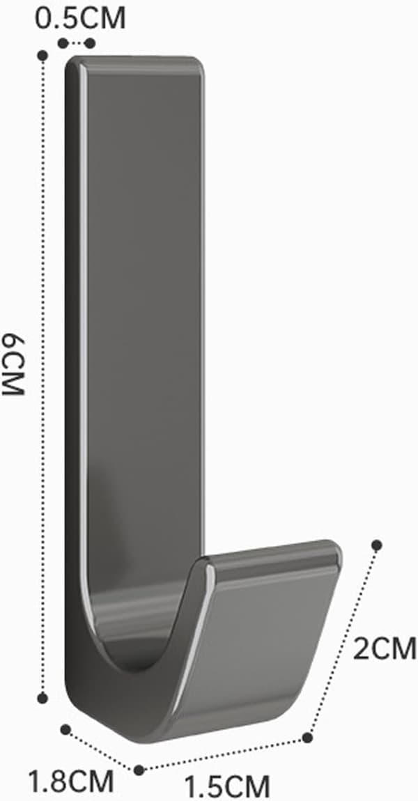 5-delt sett med selvklebende kroker i aluminiumslegering, ingen boring nødvendig.