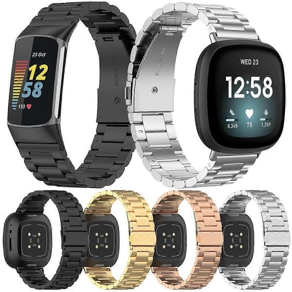 xDfind Tre Pärlor Quick Release Metal Watch Band Guld Gold For Fitbit Charge 4 / 3