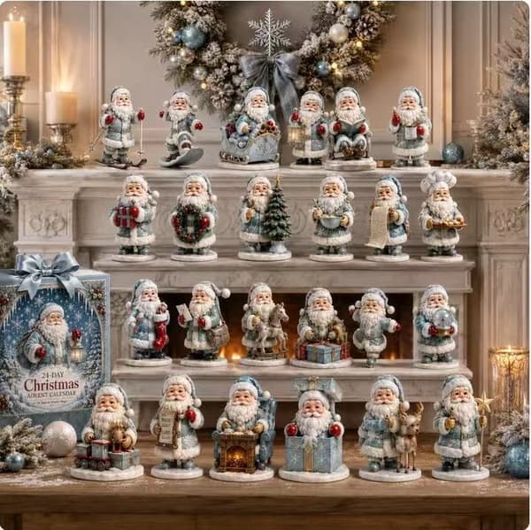 24-dages jule-nedtællingskalender – Snefuld julemandsfigur