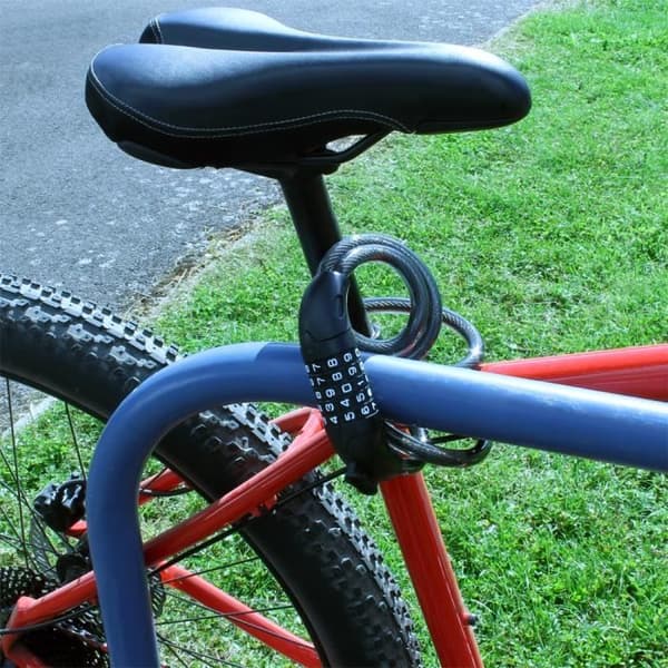5-digit Combination Lock for Bicycle - Metal Cable Loop - 120 cm - Robust, Durable, and Versatile