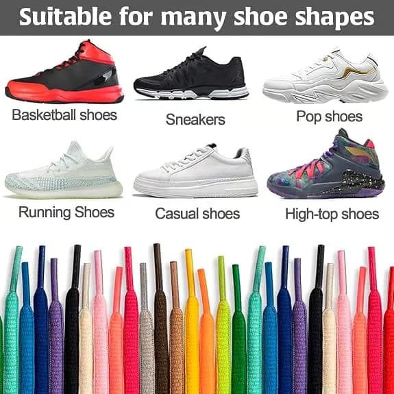 4 Sets Oval Shoelaces Half Round Athletic Sport/Running Shoe Laces White 100cm