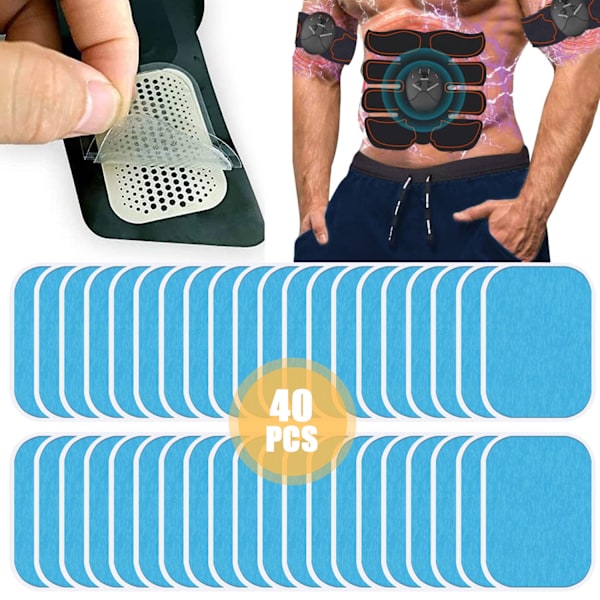 40PCS ABS-träningspads, ersättningspads, magmuskelträningspads, ark stimulator för ABS-toner, magträningstoningsbälte