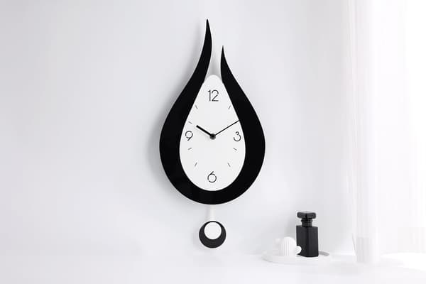 Water Drop Clock Modern Wall Clock Black Wall Clock White Teardrop Design Clock (Water Drop-)